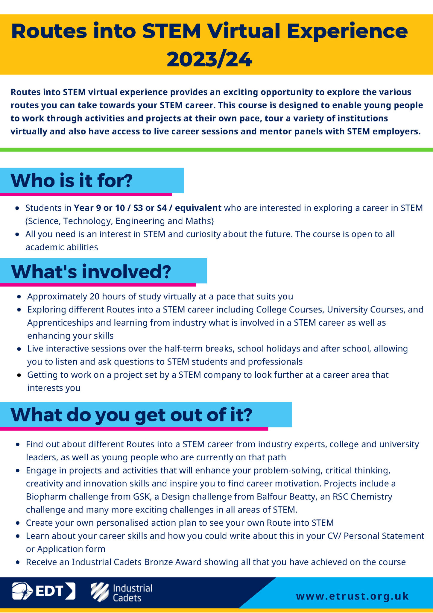 Routes into STEM - Bloxwich Academy