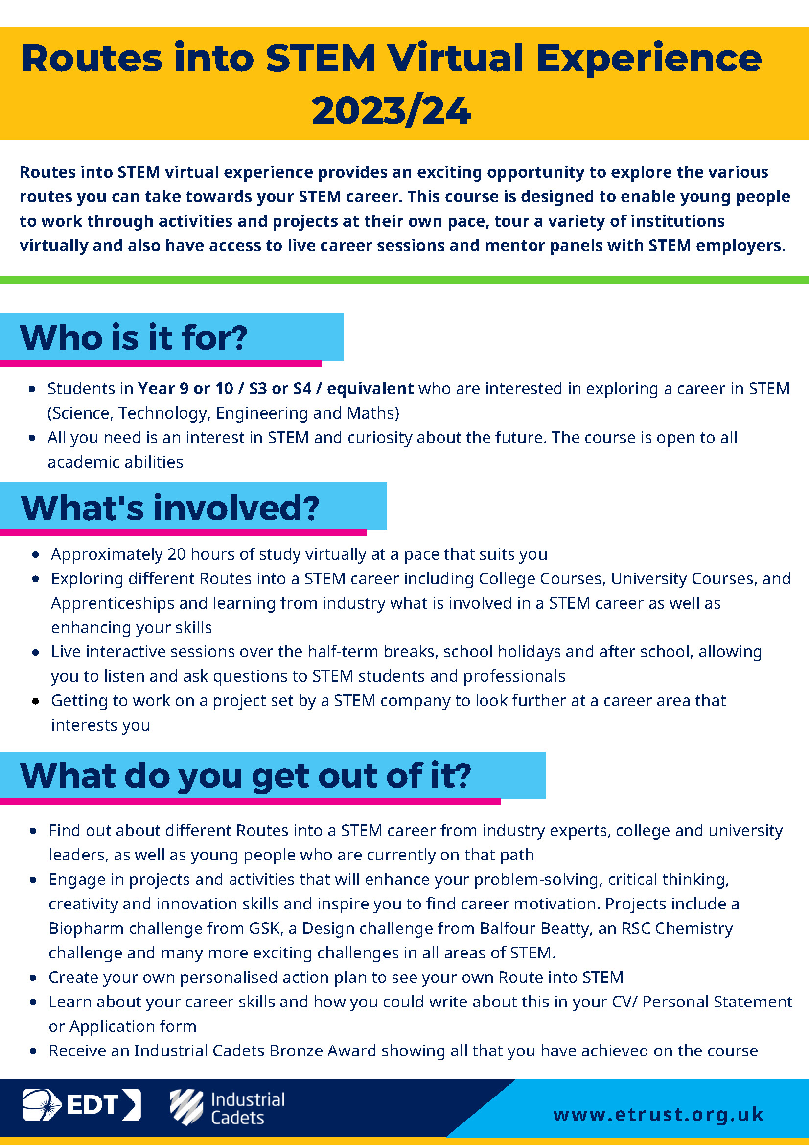 Routes into STEM - Bloxwich Academy