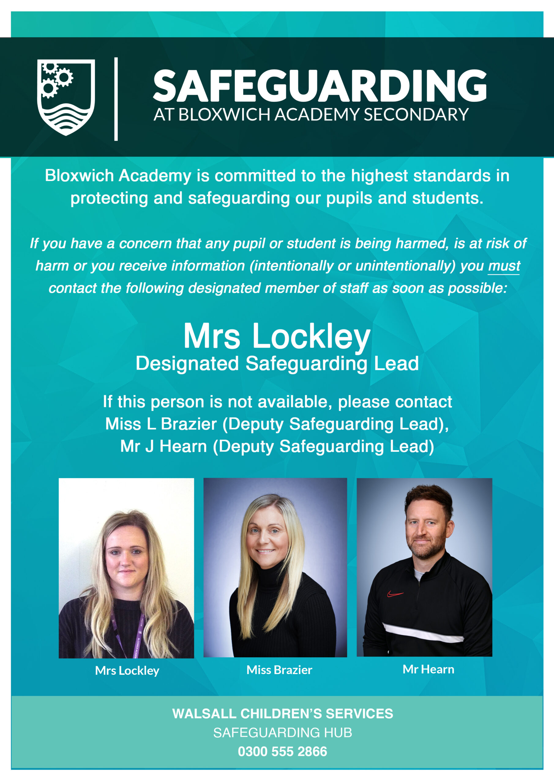 Safeguarding Poster Bloxwich Academy Secondary