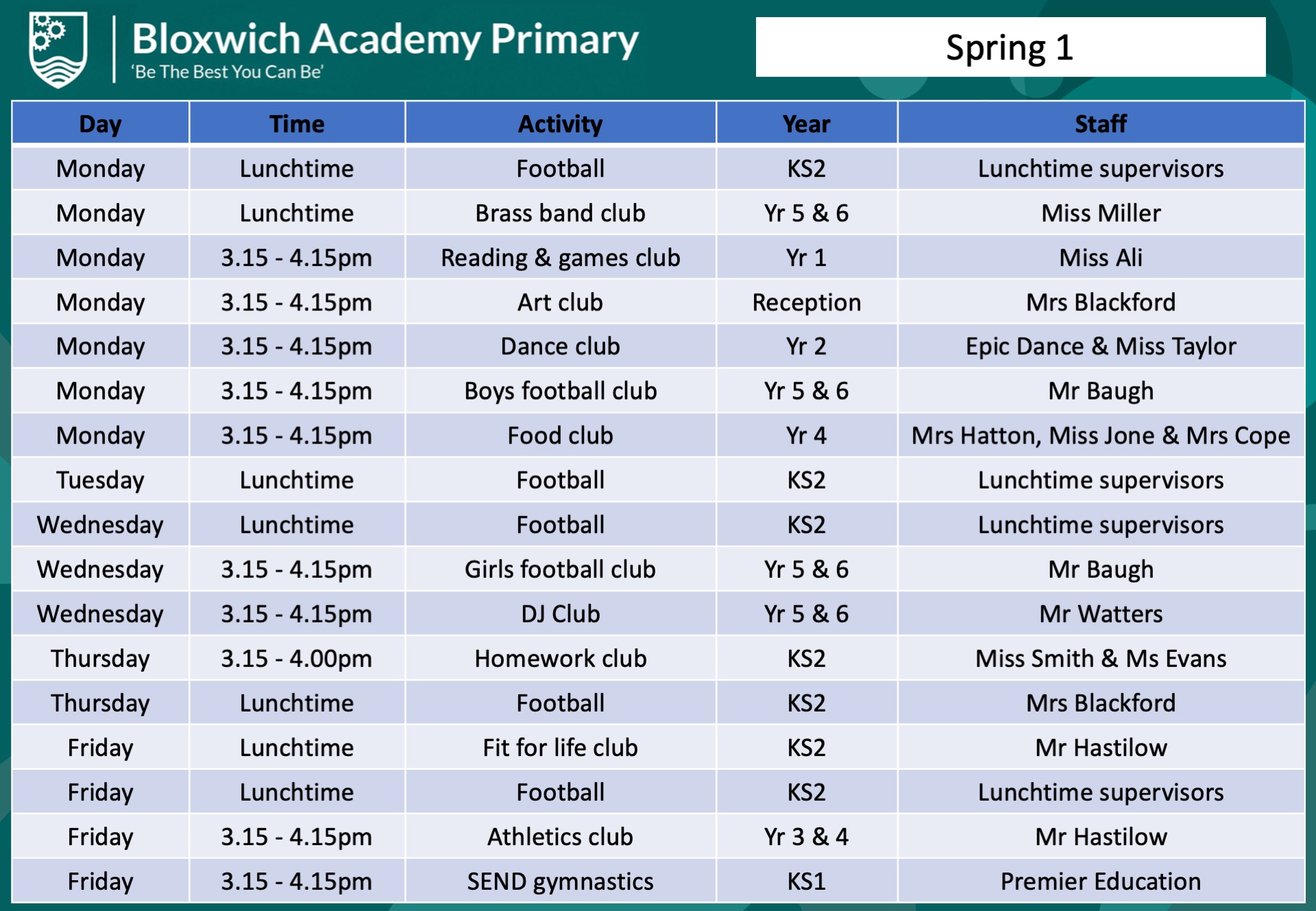 Spring 1 timetable (1)